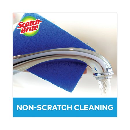 Scotch-Brite Non-Scratch Scour Pads, Size 3 x 6, Blue, PK10 62310